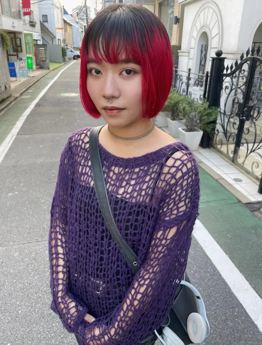 ショート カラー バレイヤージュ ブリーチ ケアブリーチ デザインカラー ダブルカラー スパイラルパーマ 🌐hina⭐️のヘアスタイル