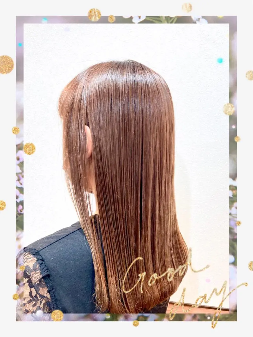 セミロング カラー ベージュカラー ピンクカラー ピンクベージュ 縮毛矯正 Annon プライベートサロンのヘアスタイル