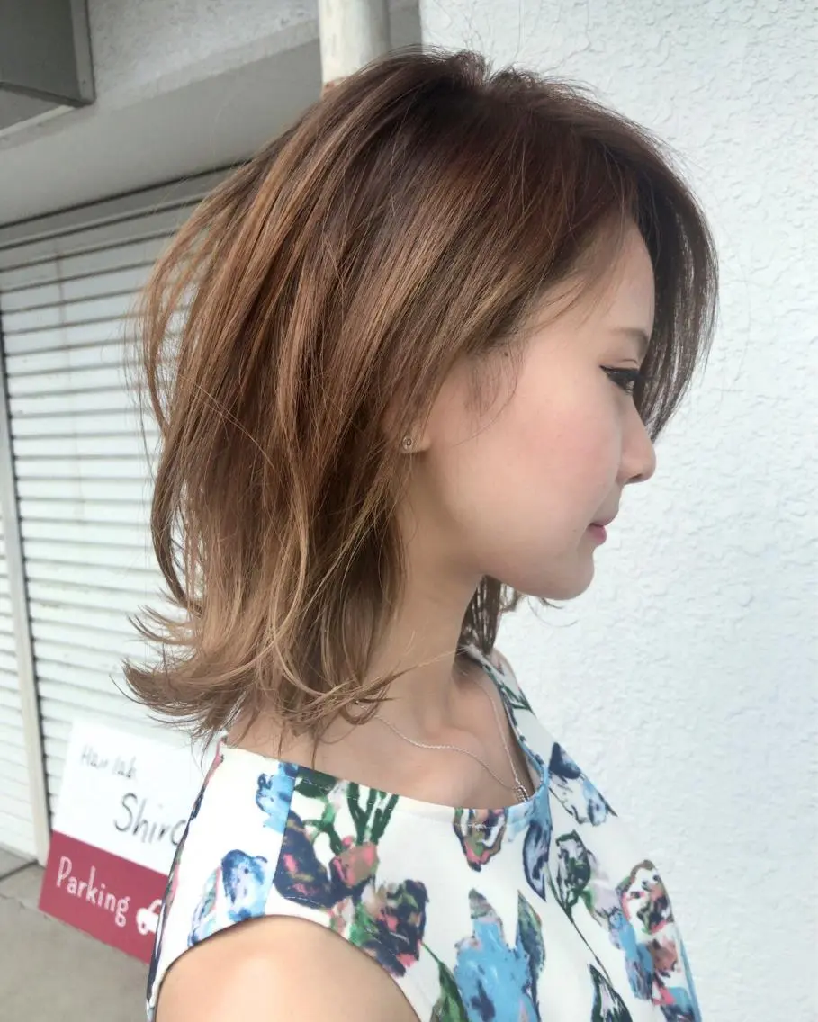 ミディアム カラー レイヤーカット匠 イソザキノリユキのヘアスタイル