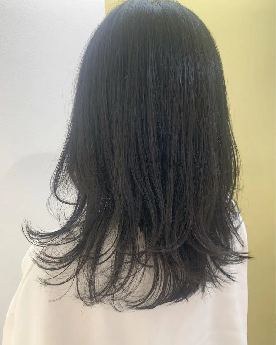 セミロング レイヤーカット カット トリートメント hubhair レイヤー/透明感のヘアスタイル