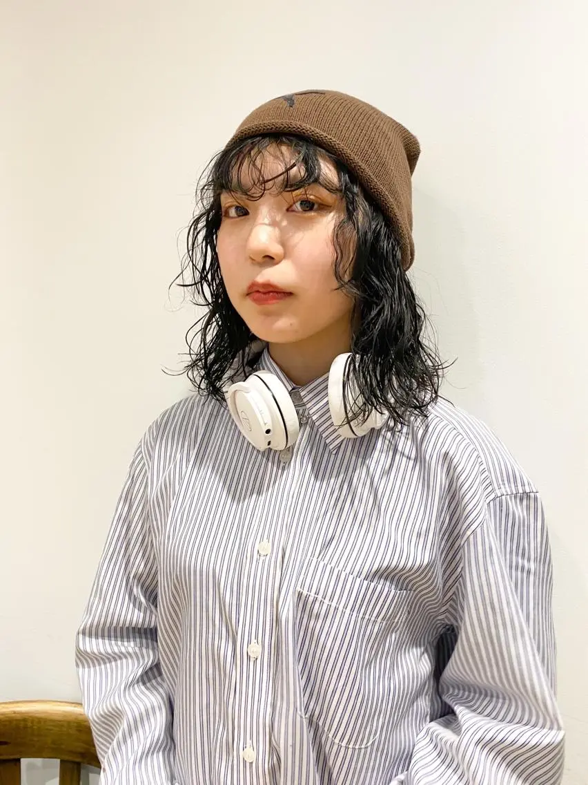 セミロング カラー パーマ ヘアアレンジ メンズ キッズ ネイル マツエク・マツパ メンズパーマ セミロングパーマ パーマスタイル🔅 sayacaのヘアスタイル
