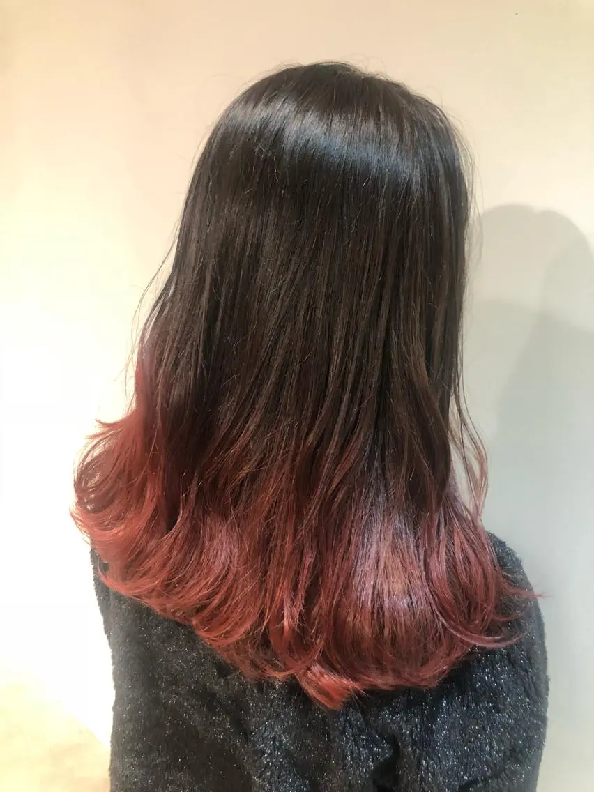 セミロング カラー オレンジ カット ヘアカラー トリートメント scene. haraのヘアスタイル