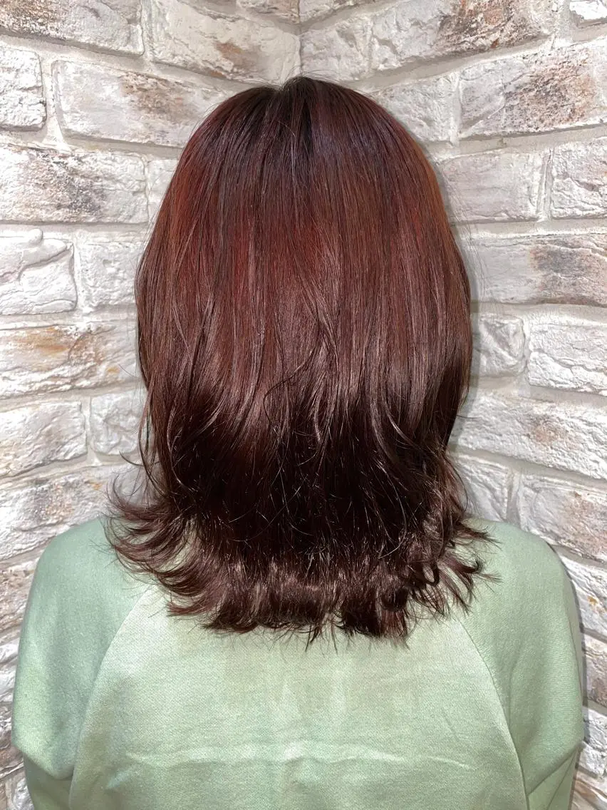 ミディアム オレンジブラウン トリートメント カット ヘアカラー トリートメント るな/echelle /10月末までの掲載のヘアスタイル