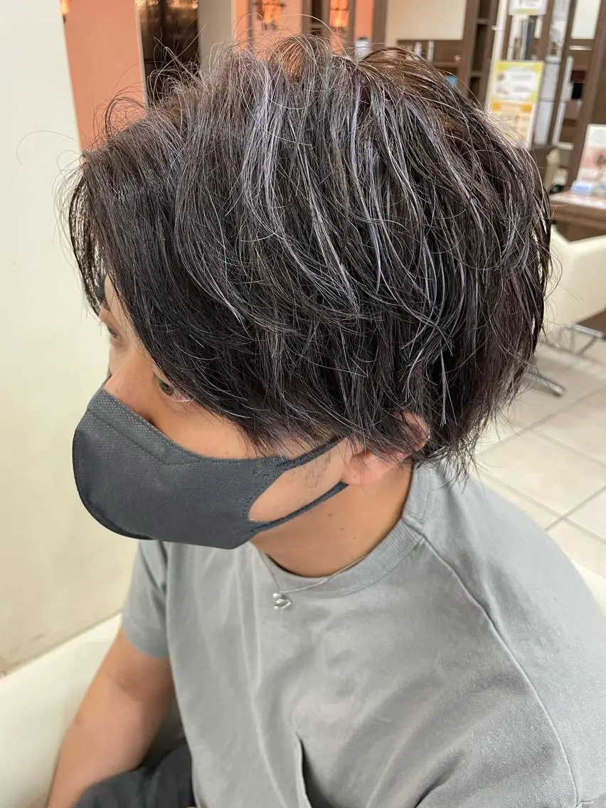 ショート カラー メンズ メンズメッシュ メッシュ シルバー カット ヘアカラー 大澤　裕貴 【メンズカット】のヘアスタイル