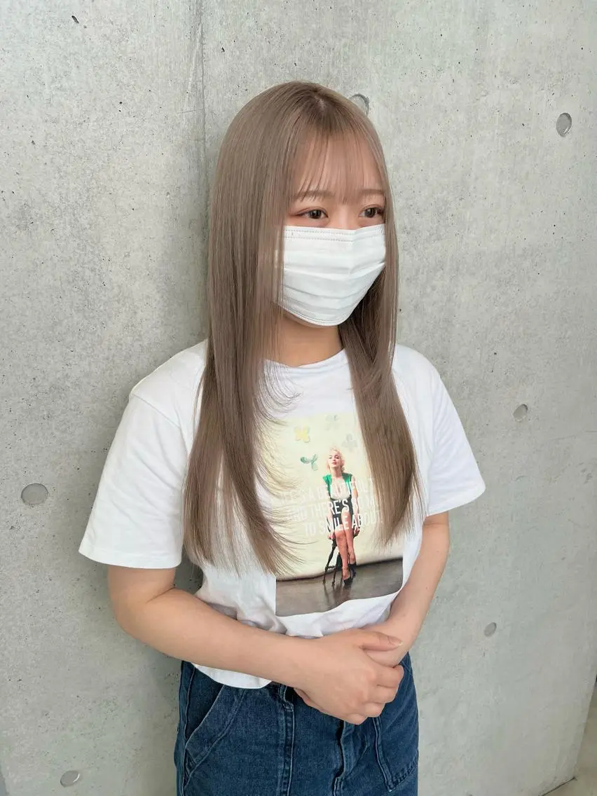 ロング カラー カット ヘアカラー トリートメント 赤みゼロ/透明感 カラー🌿KANTAのヘアスタイル