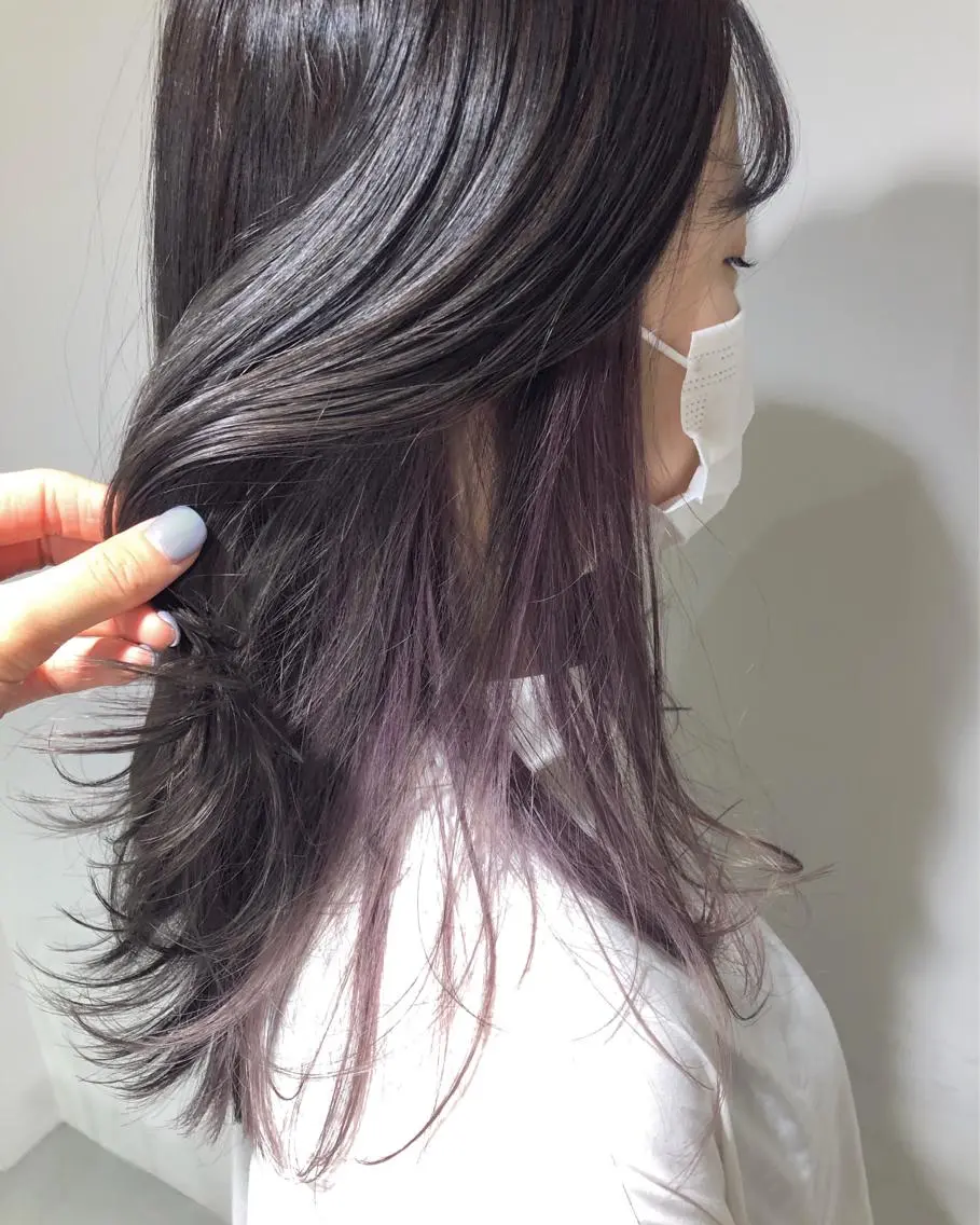 セミロング カラー ブリーチ ラベンダーカラー ヘアカラー トリートメント 🍊新宿南口🍊 ERINAのヘアスタイル