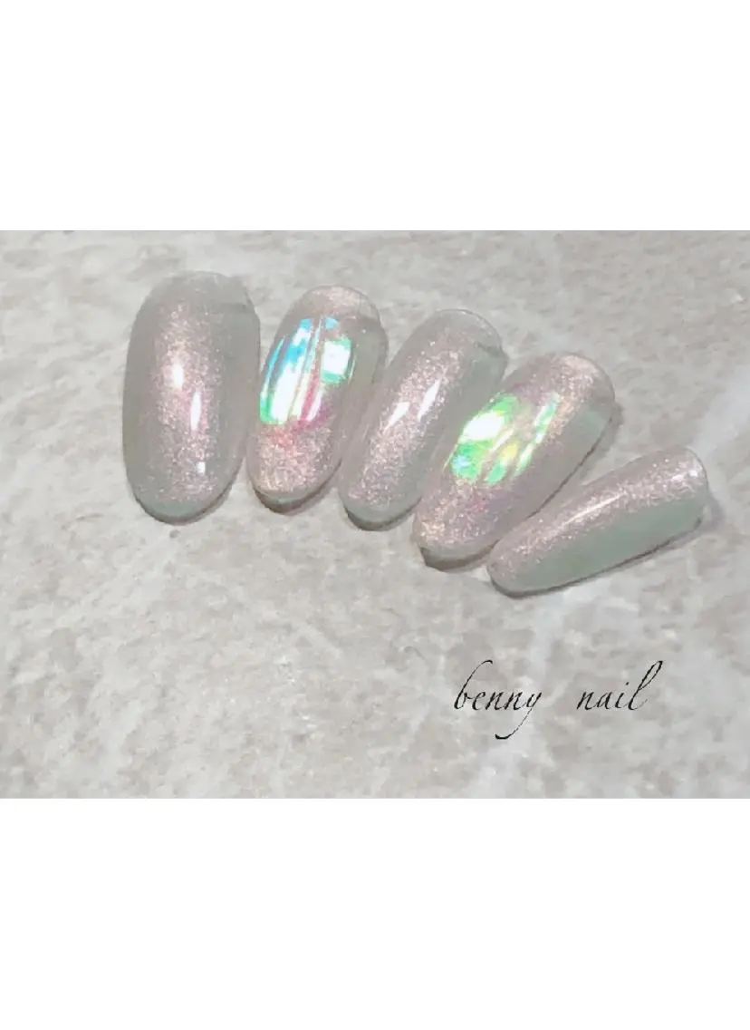 ネイル オーロラネイル 最終受付23時半 benny nailのネイルデザイン