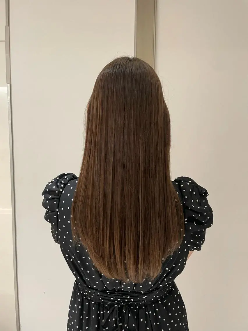 ロング コテ巻きパーマ 藤野佑成のヘアスタイル