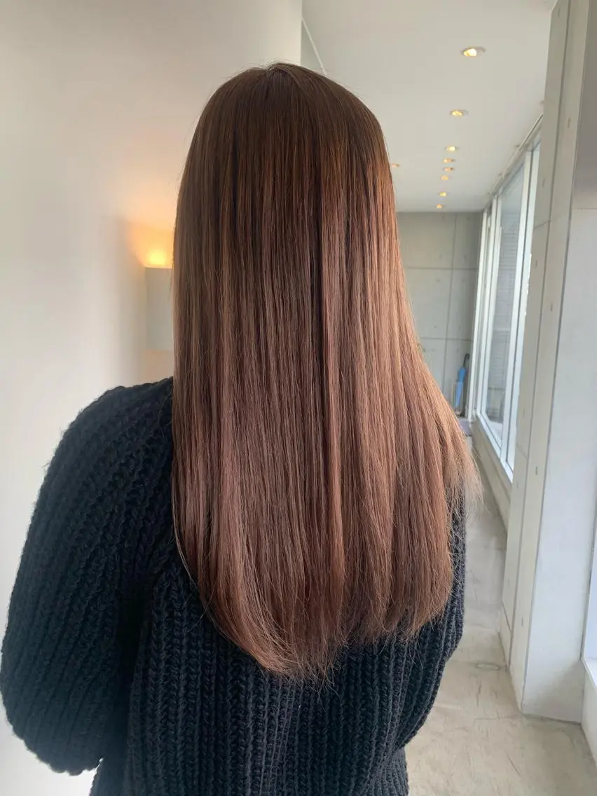 ロング アッシュ アッシュブラウン おせ ちさとのヘアスタイル