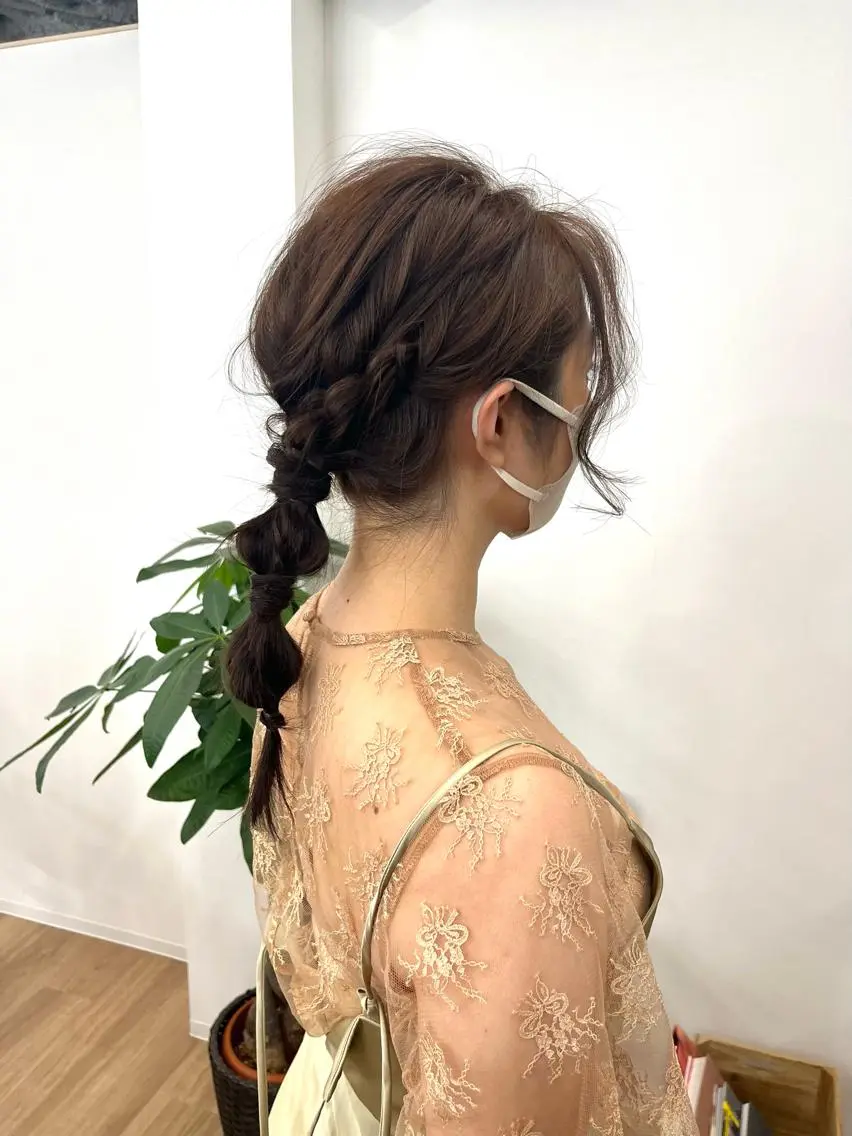 セミロング カラー ヘアアレンジ 結婚式・ブライダル HIROKO / 透明感暖色カラー🎀のヘアスタイル