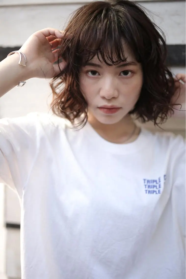 ミディアム パーマ カット パーマ トリートメント 坂本 裕介のヘアスタイル