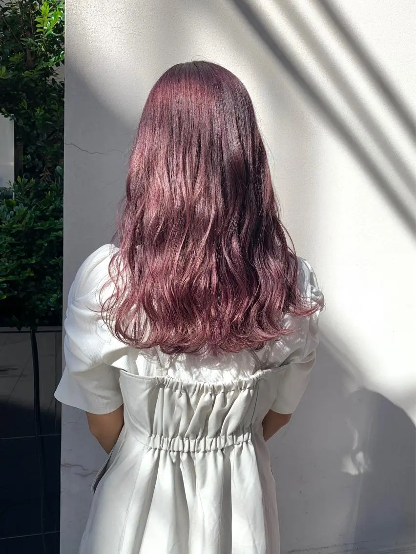 セミロング カラー ベージュカラー ピンクカラー ピンクベージュ 矢野 晃平のヘアスタイル