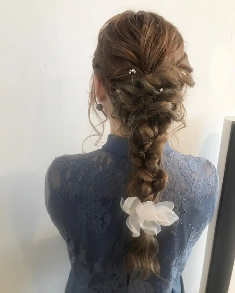 ロング ヘアアレンジ 結婚式・ブライダル mayo 🐄🌈のヘアスタイル