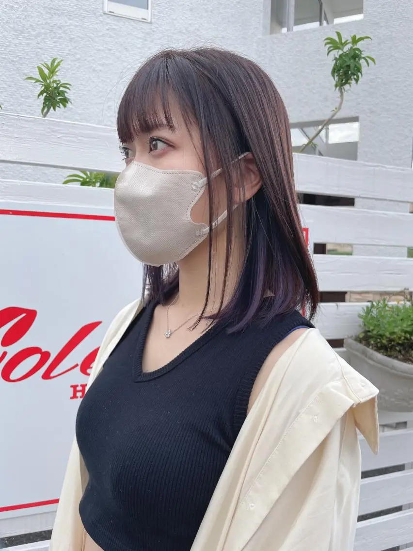 ミディアム カット ヘアカラー コレットヘアー 田中アヤノのヘアスタイル