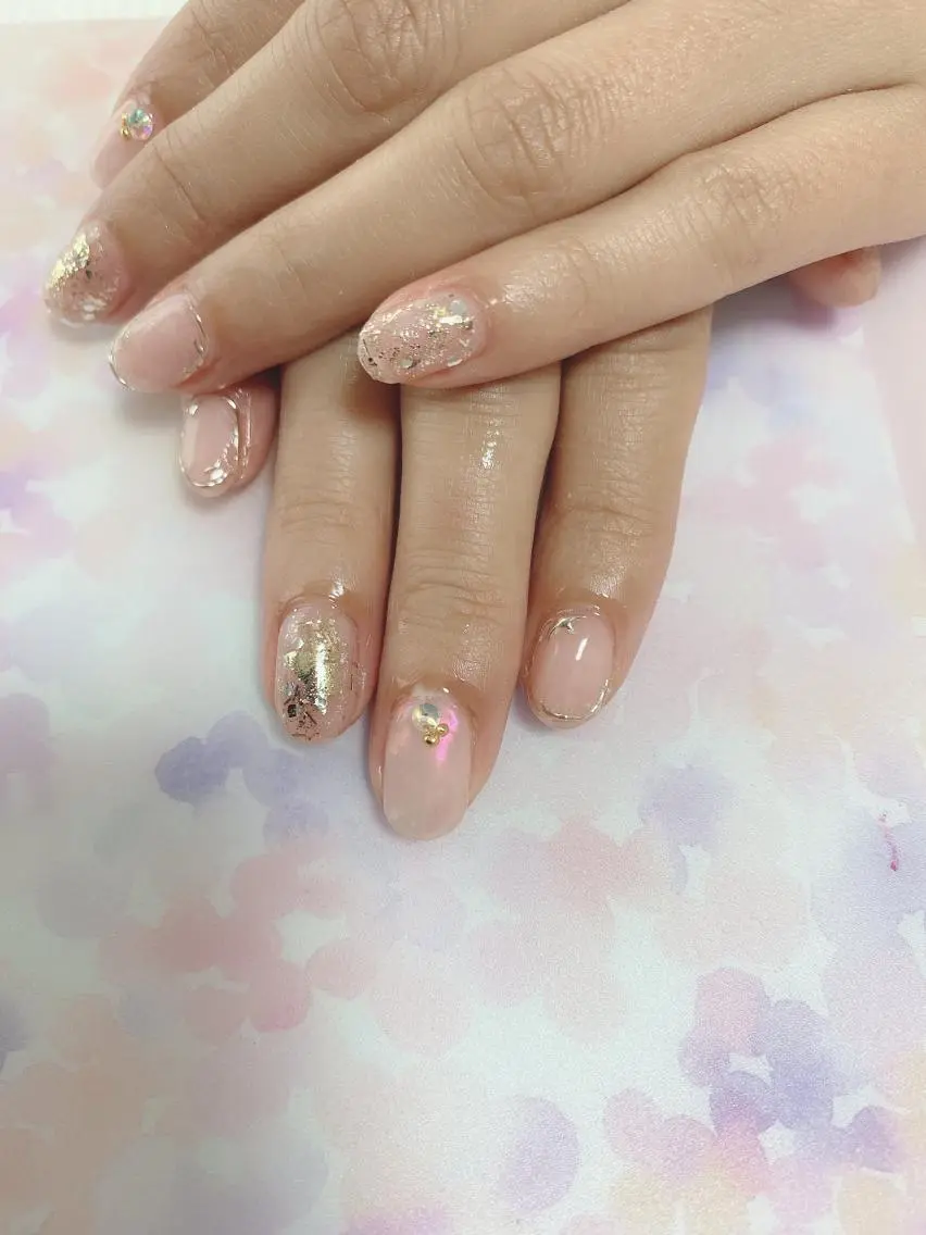 ネイル ミラーネイル ハンドネイル フットネイル ハンドケア ✴︎:.。. MAKI.。.:✴︎のネイルデザイン