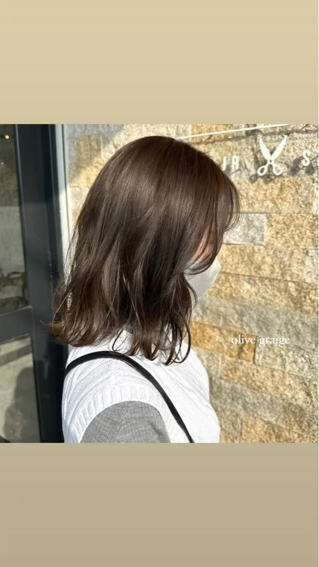 ミディアム カラー recipe 黒木 彩那のヘアスタイル
