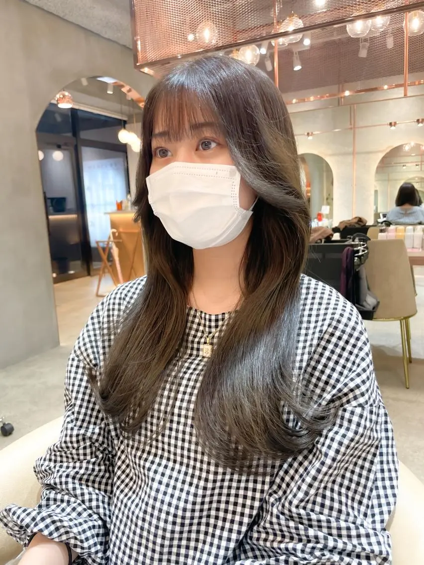 ロング カラー カット ヘアカラー 縮毛矯正 トリートメント レイヤー/韓国ヘア 縮毛矯正🫧鈴木颯のヘアスタイル