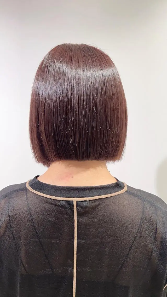 ショート カラー ブラウンカラー ピンクカラー ピンクブラウン ボブ カット ヘアカラー トリートメント ヘッドスパ スキバサミを使わない カット🌼唯🌼のヘアスタイル