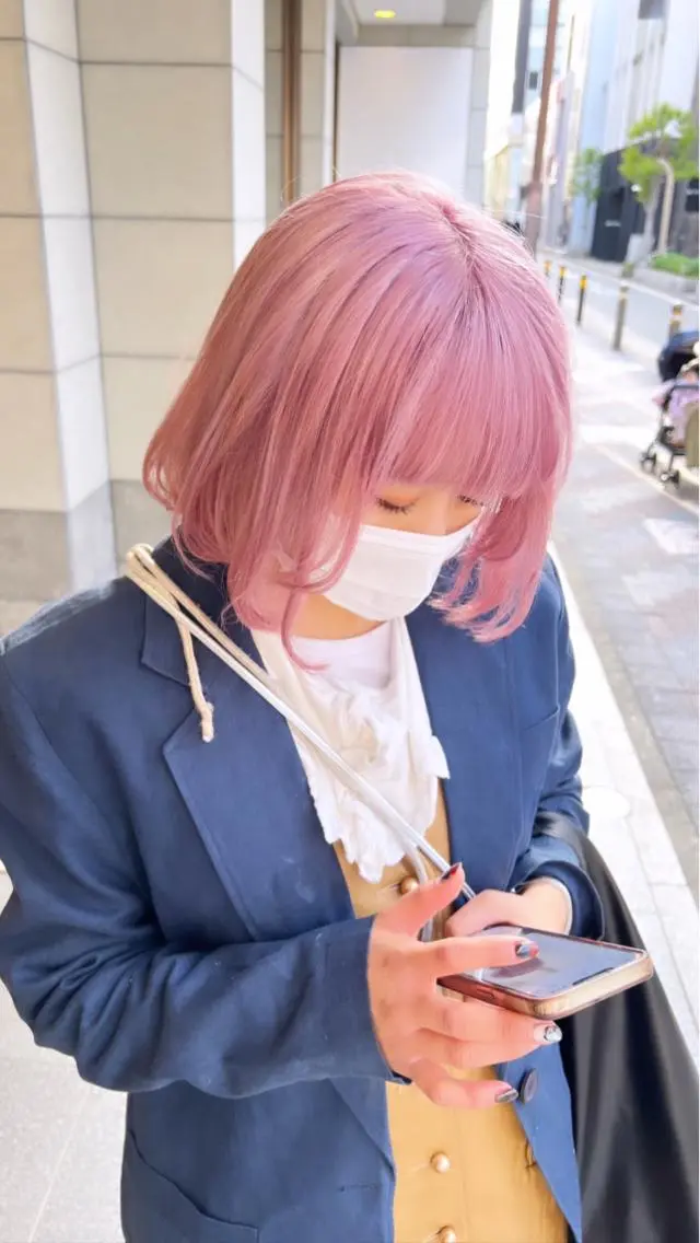 ミディアム フルガキ ハルカ天神美容室のヘアスタイル