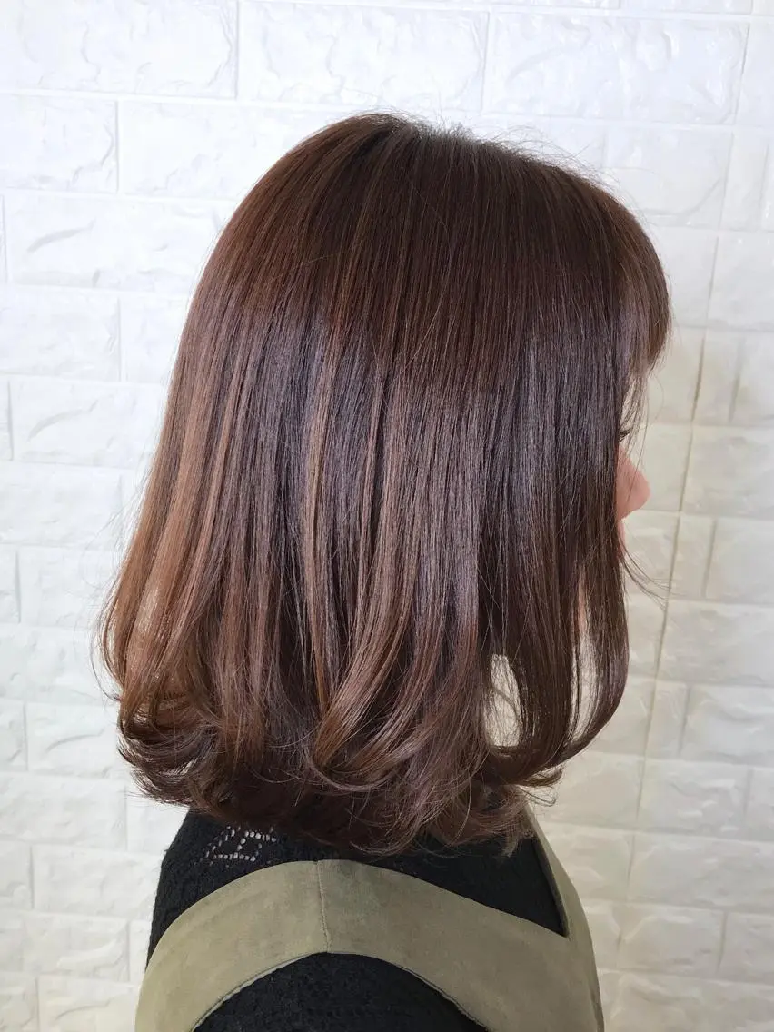ミディアム カラー ベージュカラー ブリーチ イルミナカラー オレンジ 髪質改善縮毛矯正 美容師✂️山崎竜二のヘアスタイル