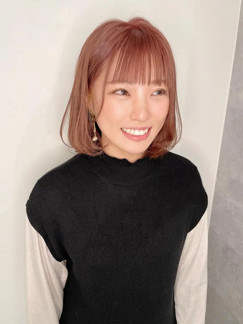 ミディアム 外国人風カラー ハイライト 髪質改善 似合わせカット トリートメント saho .のヘアスタイル