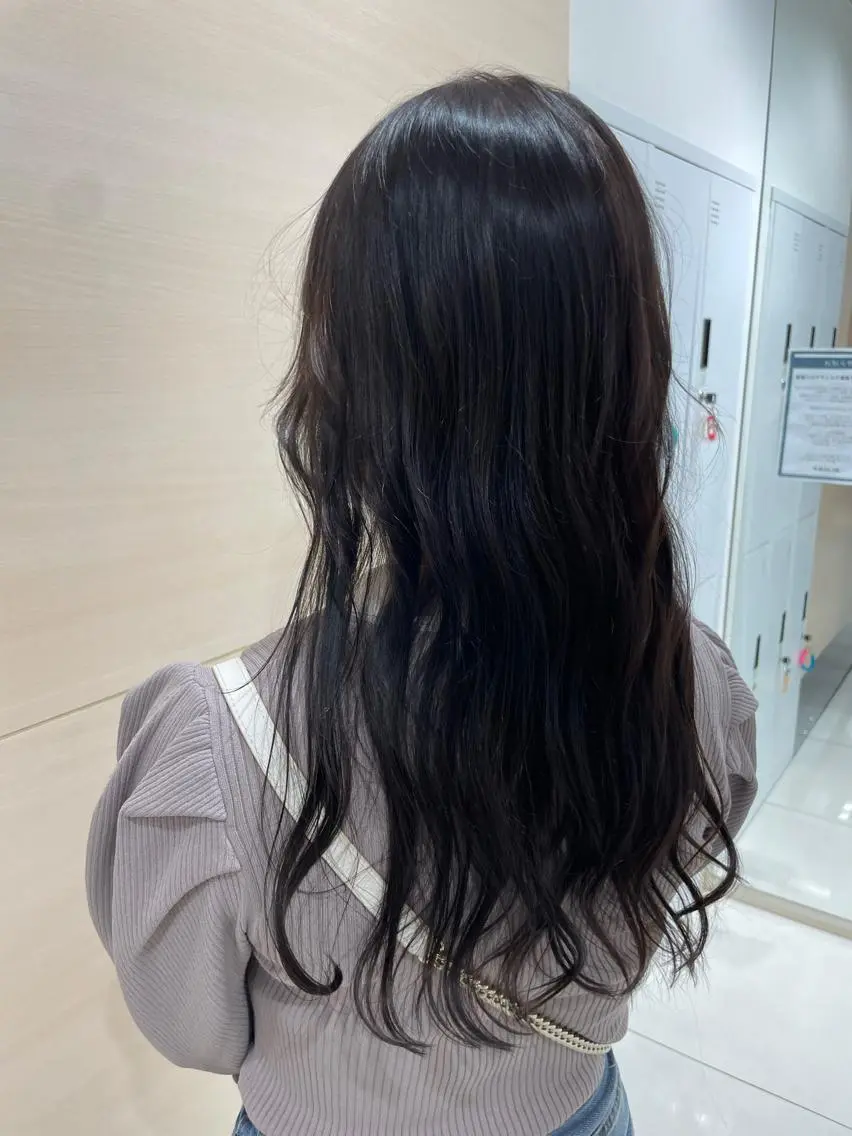 ロング カラー グレージュ クロスパーマ/うる艶 カラー/Kurumiのヘアスタイル