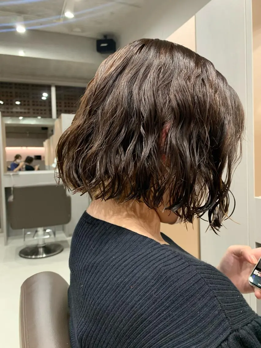 パーマ ボブパーマコテ巻き風 パーマNo1深江秀平のヘアスタイル
