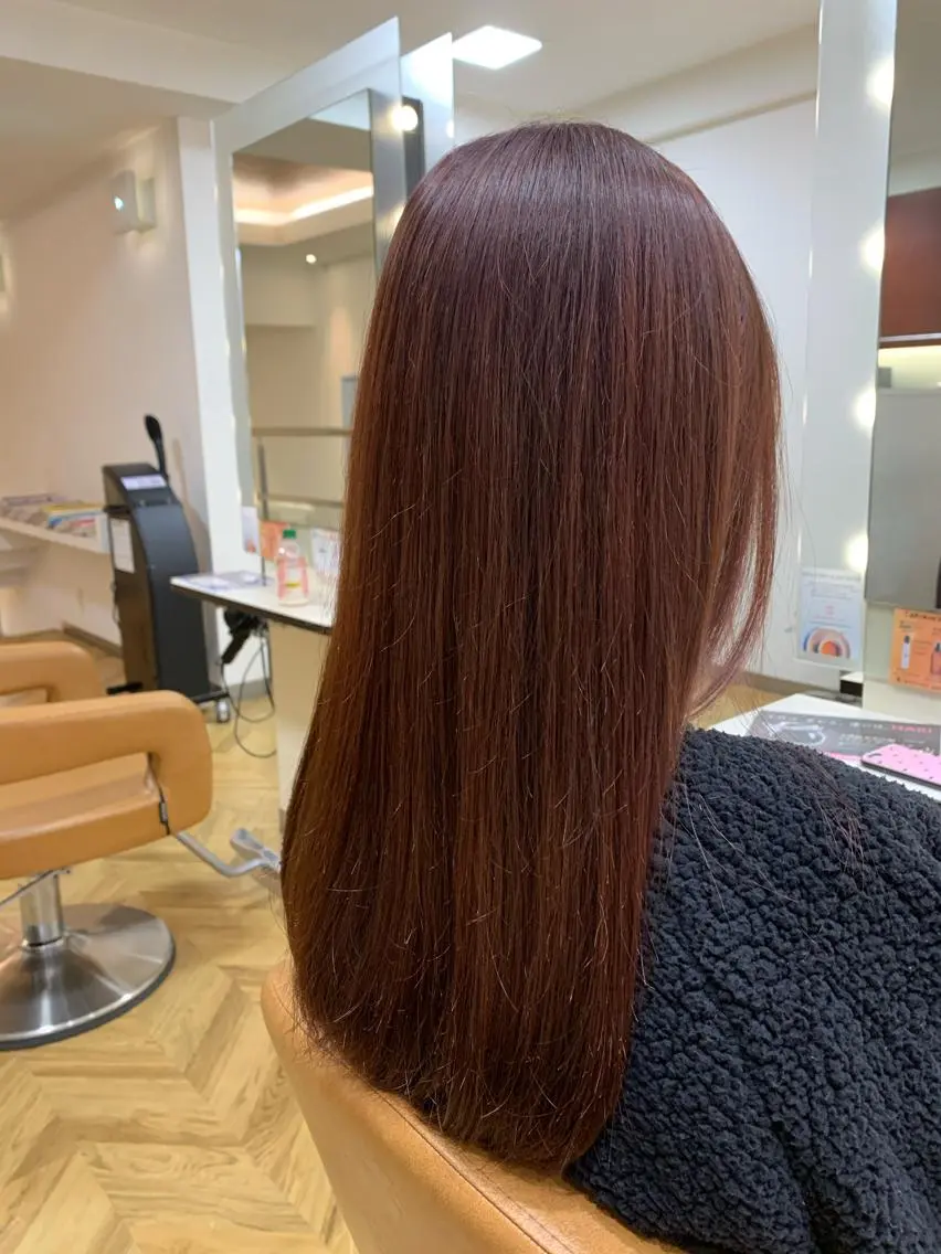 ロング カラー ブラウンカラー ピンクカラー ピンクブラウン 後藤 澪のヘアスタイル
