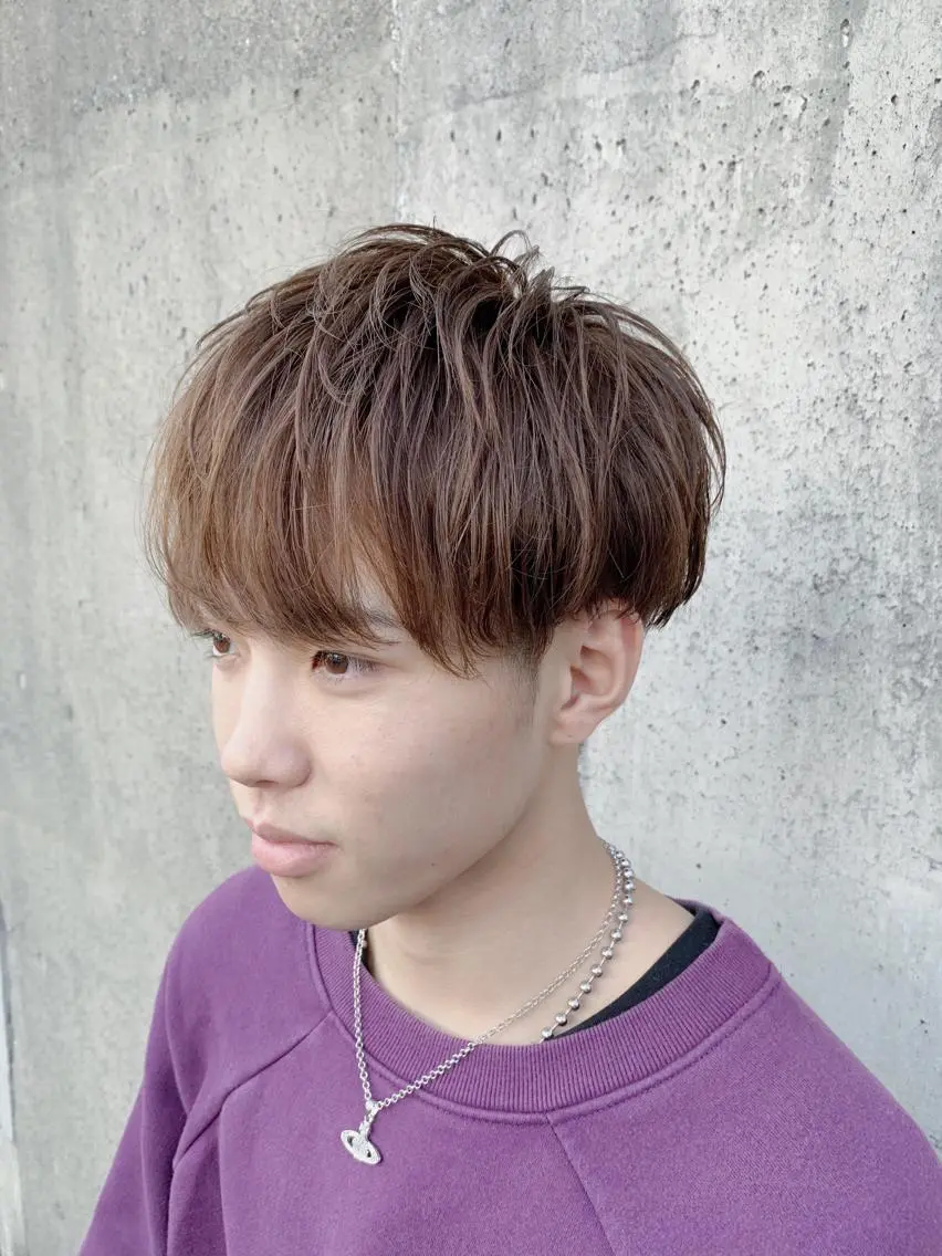 ショート カラー メンズ メンズショート アッシュ ベージュカラー ショートヘア 静岡/草薙パーマ メンズバレイヤージュのヘアスタイル
