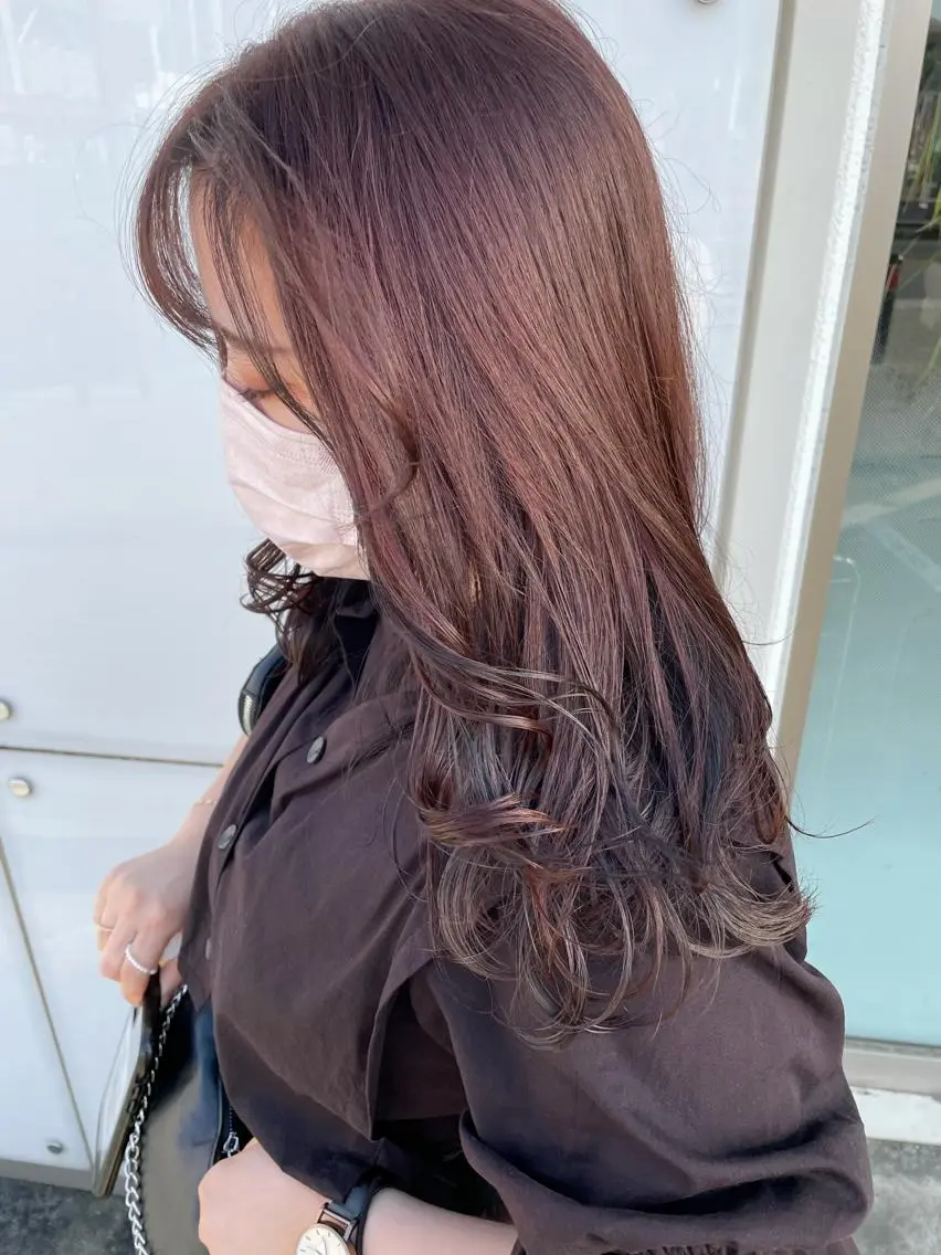 カラー ベージュカラー 黒髪 インナーカラー ピンクカラー ピンクベージュ ☪︎⋆ hair & eye yuka˚✩のマツエク・マツパデザイン