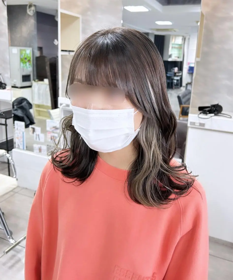 ミディアム カット ヘアカラー レイヤー/艶髪カラー 森本くるみのヘアスタイル
