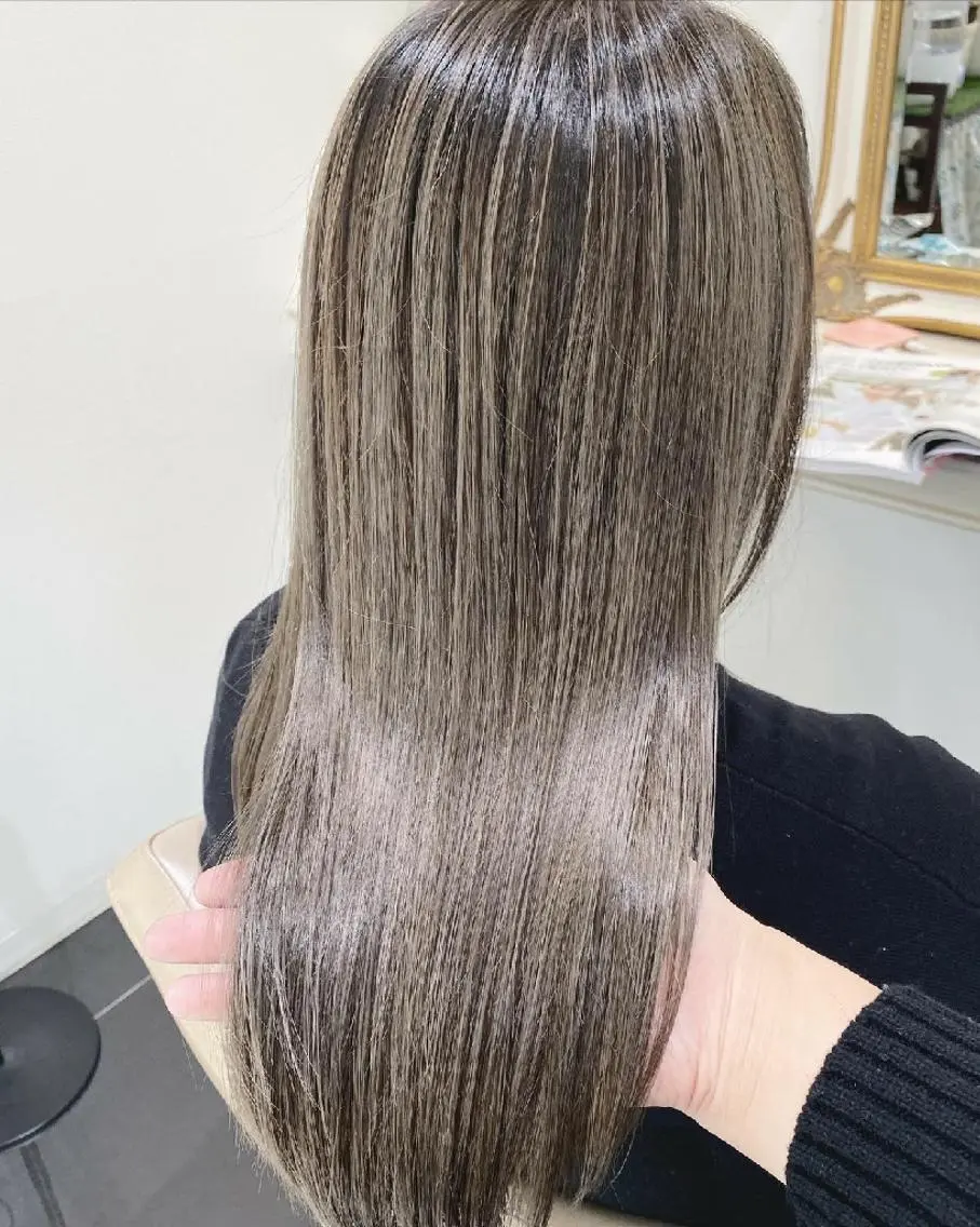 ロング カラー 髪質改善 カット ヘアカラー トリートメント ＡＳＨ大宮/ブリーチ 髪質改善/カラーのヘアスタイル