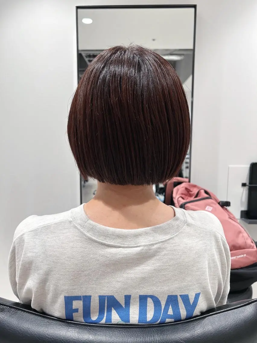 ショート カラー ブラウンカラー オレンジ オレンジブラウン ボブ カット ヘアカラー トリートメント ヘッドスパ スキバサミを使わない カット🌼唯🌼のヘアスタイル