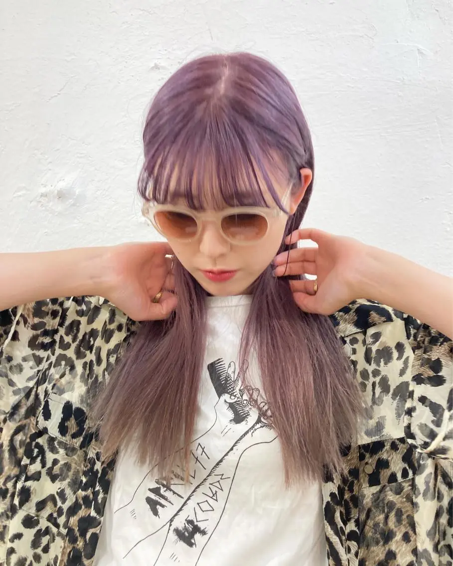 セミロング 🐈三毛猫ローライト ・mixカラー🐈のヘアスタイル