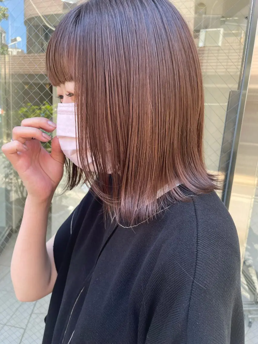 ミディアム カラー ヘアアレンジ ヘアカラー satsuki 暖色・ブラウンカラーのヘアスタイル