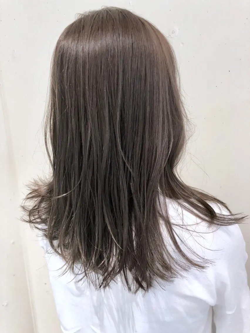セミロング カラー パーマ ヘアアレンジ セミロングパーマ バレイヤージュ ベージュカラー 黒髪 ブリーチ ヘアカラー トリートメント 【ツヤ髪美容師】 ツダケイスケのヘアスタイル