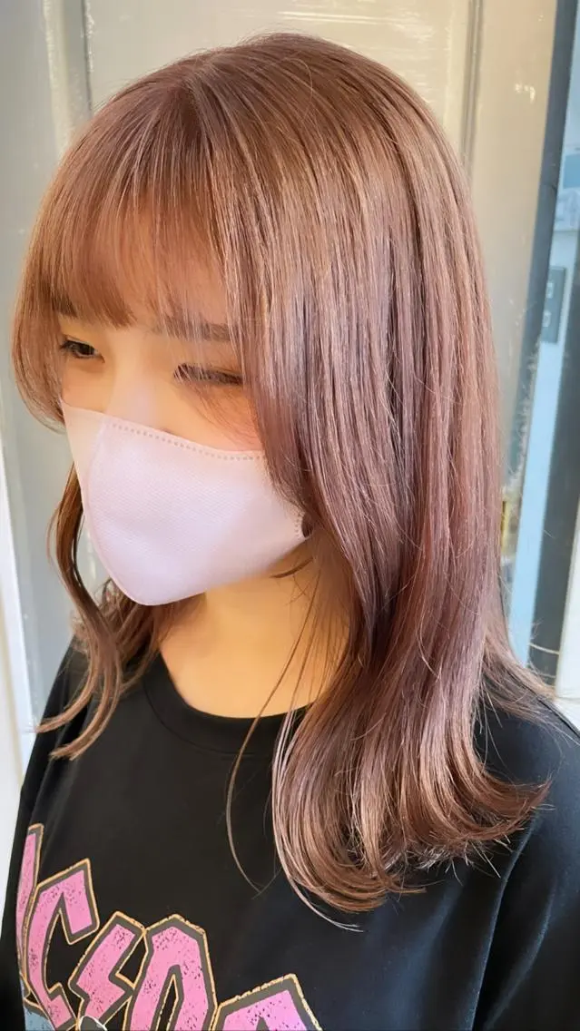 ミディアム カラー ヘアアレンジ ヘアカラー トリートメント REONA🪽✨薬院 レイヤーカット🫧のヘアスタイル