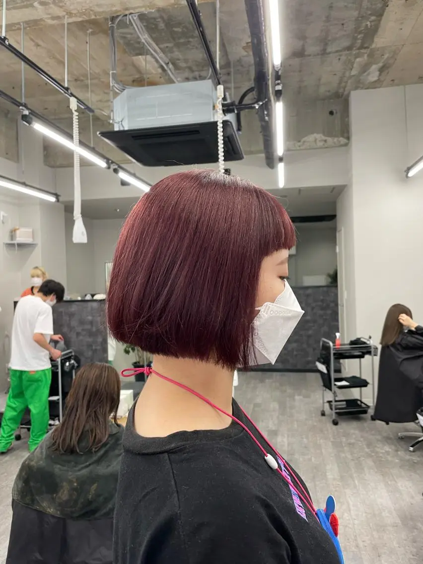 ショート カラー レッドカラー ヘアカラー けいと髪質改善 全年齢リピート多数のヘアスタイル