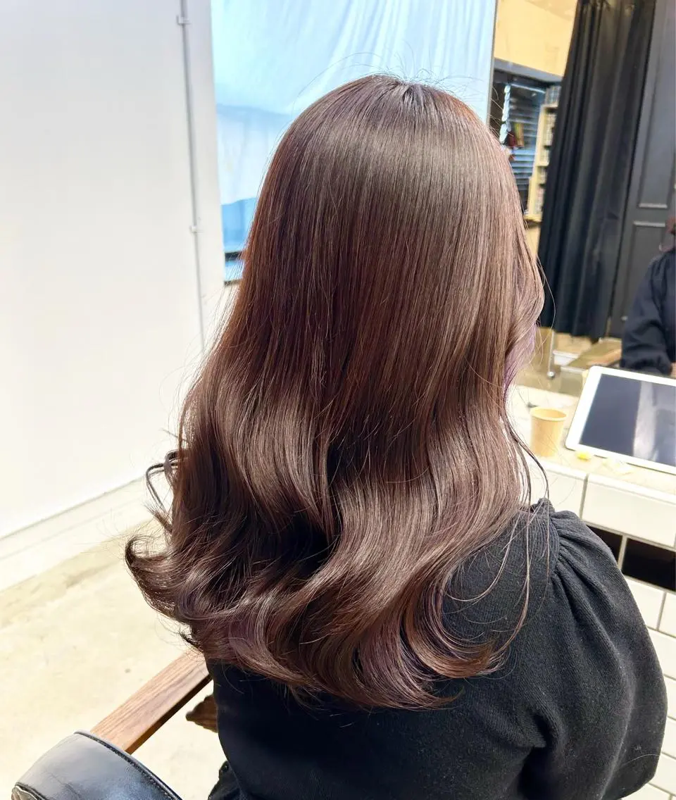 セミロング カラー ヘアアレンジ ヘアカラー トリートメント ヘアセット 🎀暖色カラー🎀 ♡yurika♡のヘアスタイル