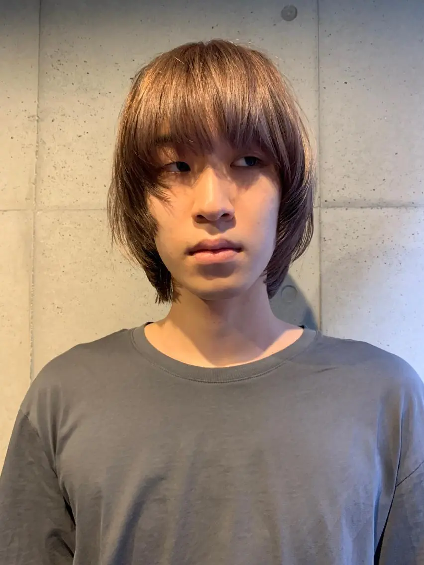 ミディアム カラー メンズ カット ヘアカラー トリートメント 似合わせウルフ/ レイヤー/山本祐輔のヘアスタイル
