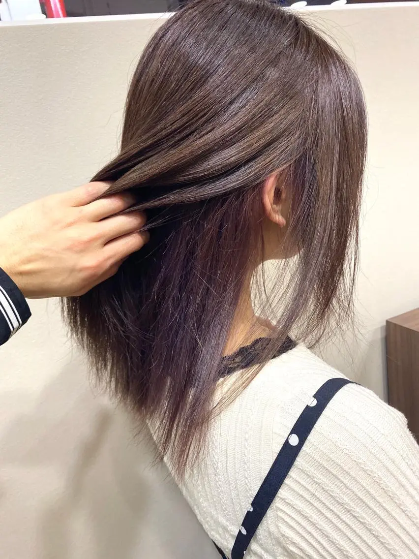 ミディアム カラー ラベンダーカラー パープルカラー 東條 克義のヘアスタイル