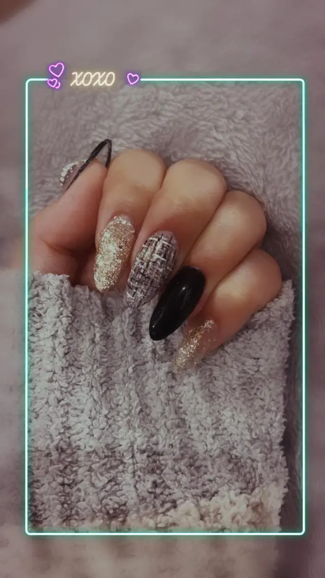 ネイル ツイードネイル 冬ネイル Mimi Nailのネイルデザイン