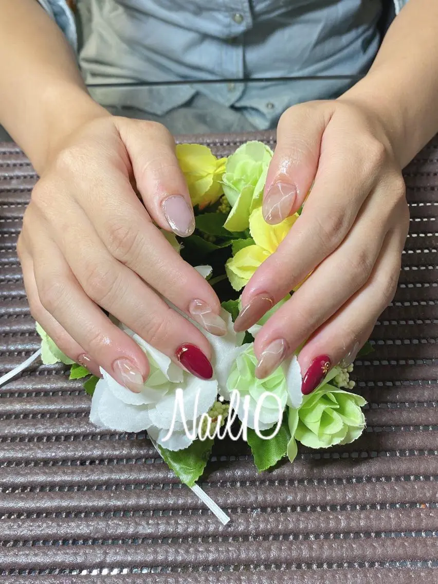 ネイル アートネイル 長さ出し シンプルネイル ハンドネイル Nail10 Kakoのネイルデザイン