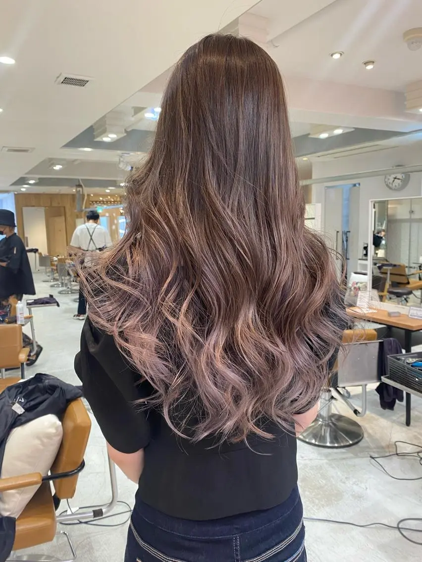 ロング カラー バレイヤージュ ブリーチ ケアブリーチ ダブルカラー ハイライトカラー welring hair salonのヘアスタイル