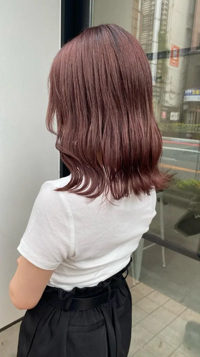 ミディアム カラー カット ヘアカラー トリートメント RURI韓国ボブ 🇰🇷タッセルボブのヘアスタイル