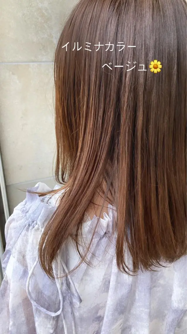 ミディアム カラー ベージュカラー カット ヘアカラー トリートメント 田中 あかねのヘアスタイル