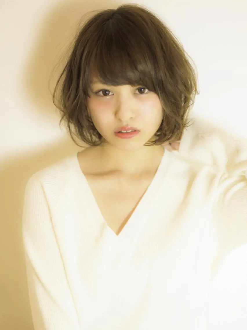 ショート カラー パーマ 伸ばしかけ 髪質改善/韓国風 レイヤー/田村祐樹のヘアスタイル