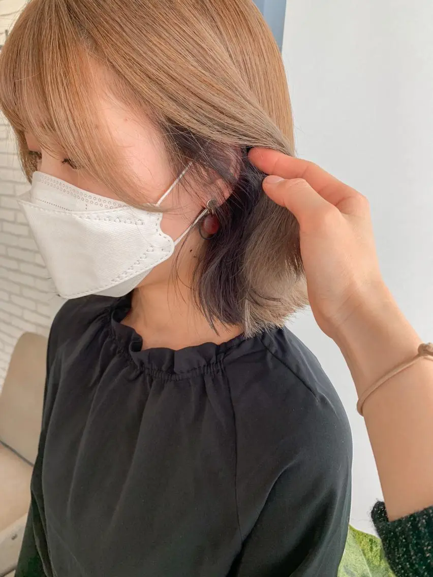 ショート カラー ヘアアレンジ ヘアカラー トリートメント yuka .のヘアスタイル