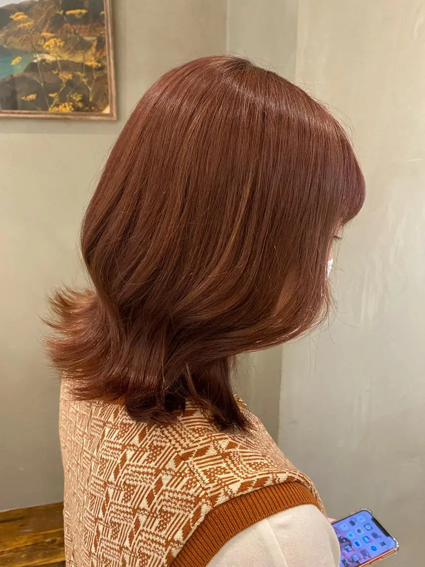 セミロング ヘアアレンジ ヘアカラー トリートメント 新宿/顔周りカット +レイヤー=しずく♩のヘアスタイル