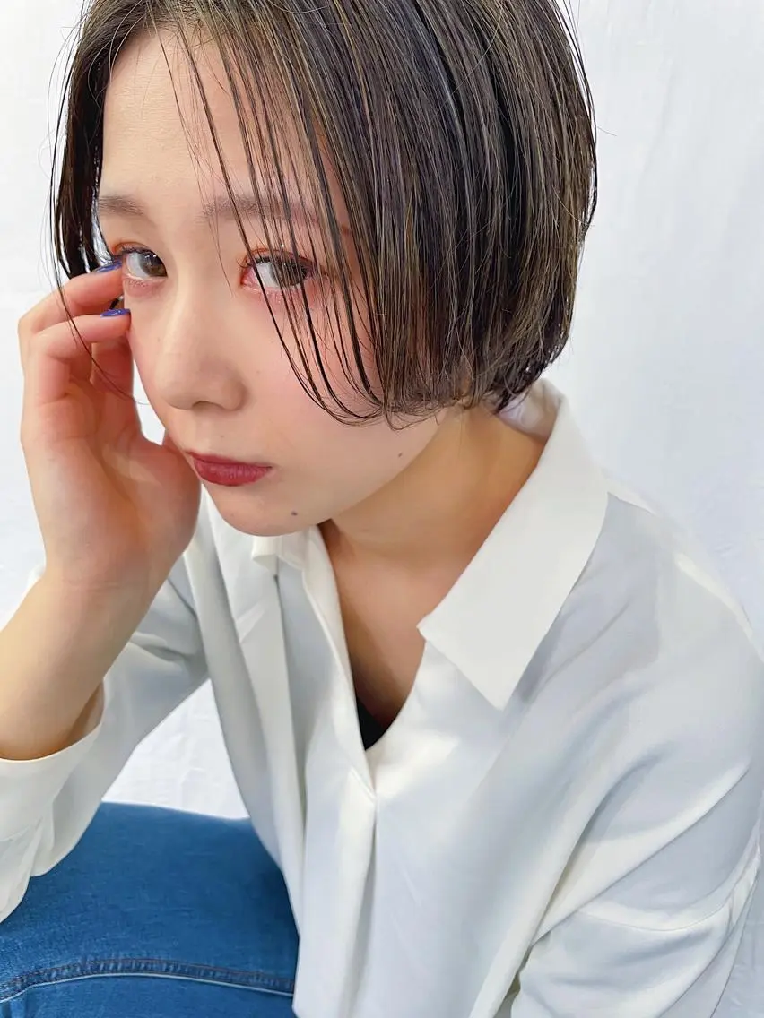 ショート カラー ハイライトカラー ハイライト ショートヘア パーマ/パーマ落とし 【Kouta】のヘアスタイル